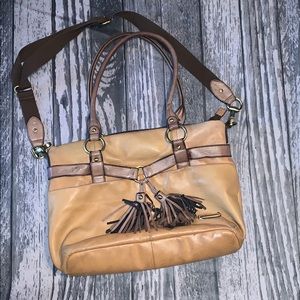 Storksak Tan & Brown  Leather Baby Bag Isabella